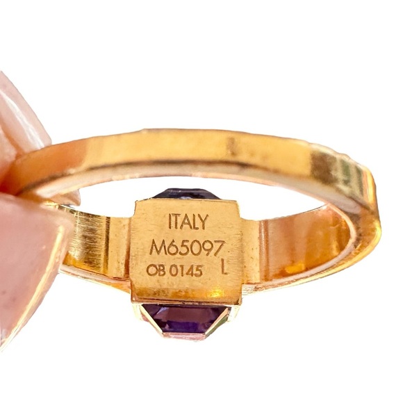Authentic Louis Vuitton Purple & Gold Gamble Ring Size L 7.5 - Picture 3 of 14